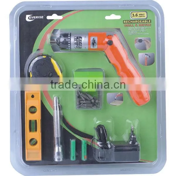3.6V rechargeable electric screwdriver with GS CE UL Rohs