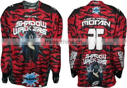 Top sale cool painball jersey classic custom /black camo painball jersey