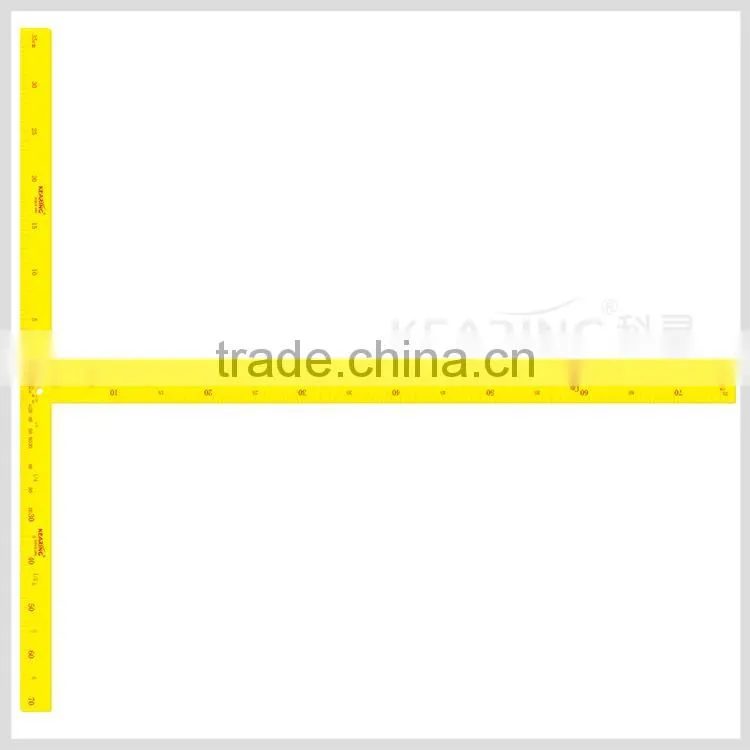 Kearing High Quality Transparent Sandwich Line T Sharped Draft Ruler 1.2mm Thick Plastic Rulers#T1204