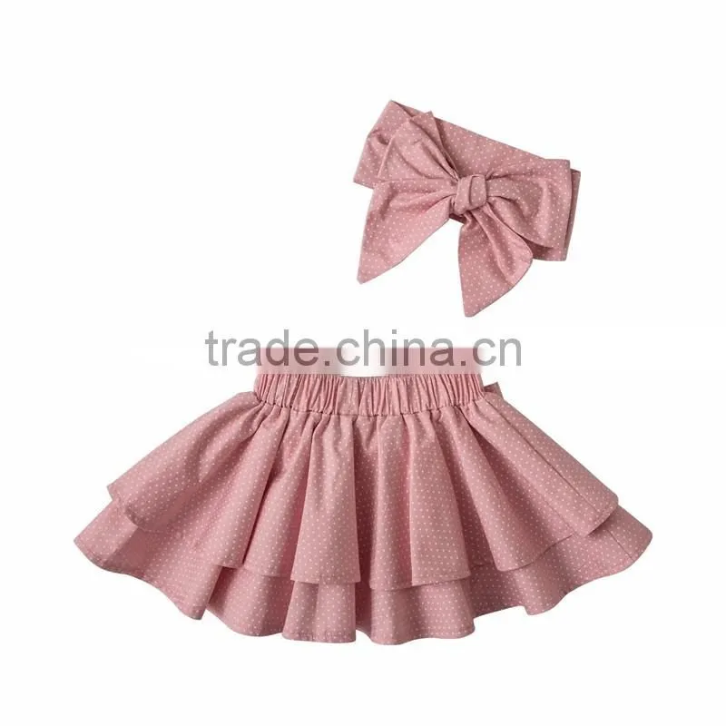 Summer hot sale cute fashion party baby mini skirt with matching headband