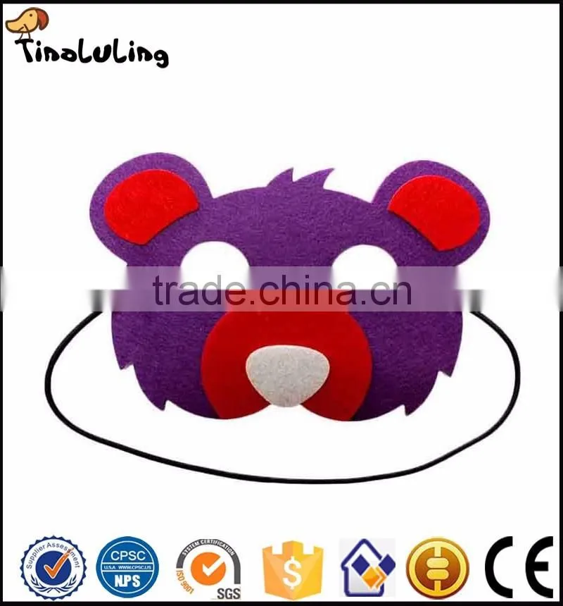2017 wholesale animal shaped bear party cosplay mask anime cosplay felt funny mask for kids