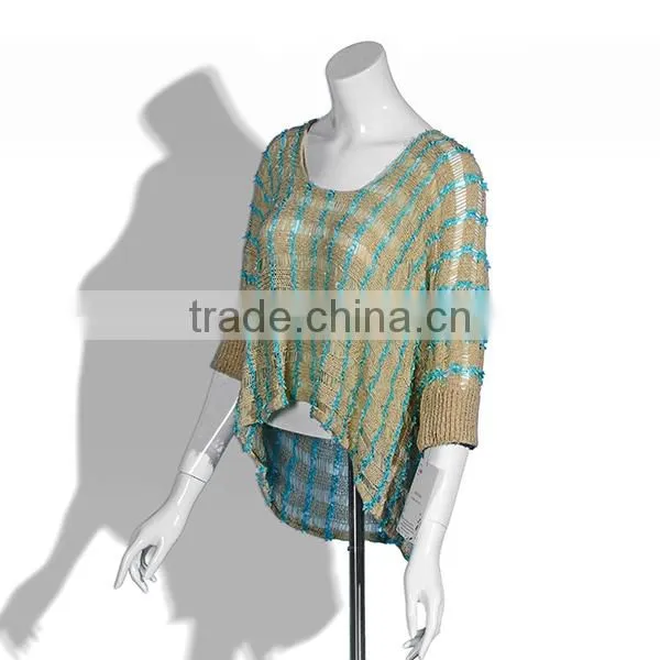 mix color summer knitwear tops for woman