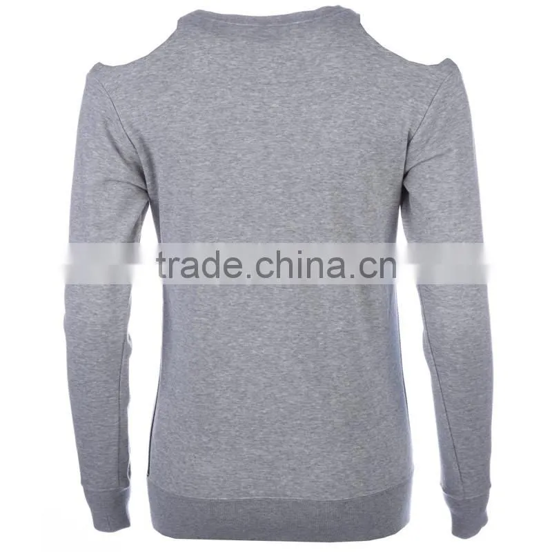 Fashion featherweight without hood hoodie crew womens custom sweatshirt