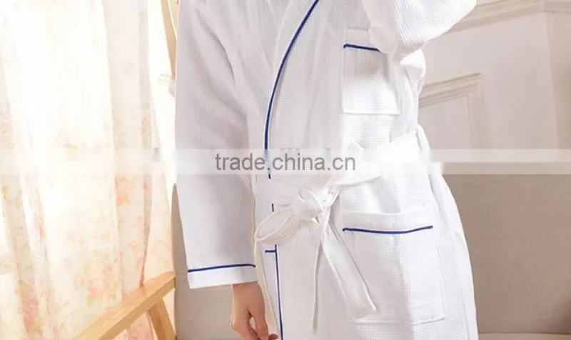 Luxury home and hotel cotton waffle bathrobe