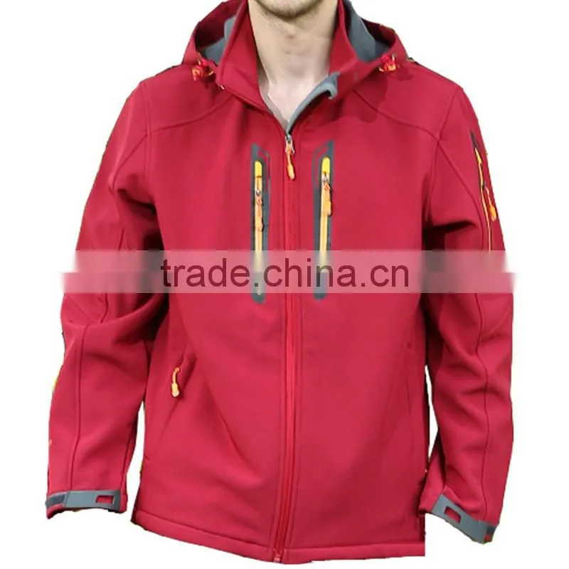 fashion men jackets outdoor fleece windproof with hood