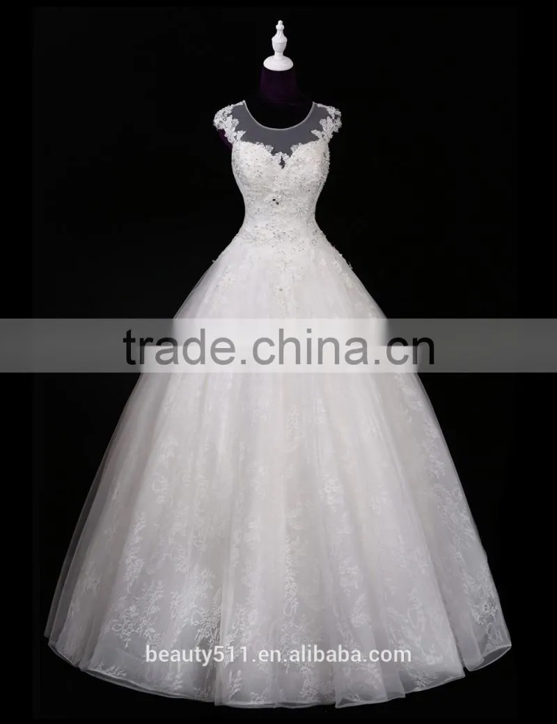 2017 Hot Sale Bridal Wedding Dress Bridal Gown Zipper chiffon sleeveless prom wedding dress Mermaid Lace wedding dress F13501