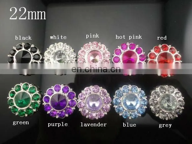 22mm Alloy Metal ButtonsColor Gems Metal Button Spark Rhinestone Buttons Decoration Accessory