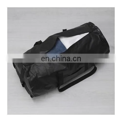 Wholesale 100% polypropylene black duffel bag backpack 2017