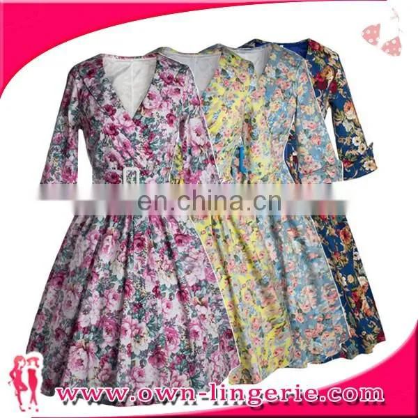 Retro Dress wholesale Classic women 1950s 3/4 sleeve vintage rockabilly swing dress/party dress/evening dress