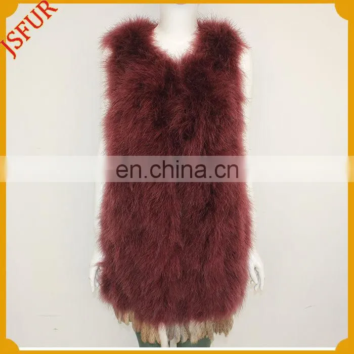 2015 Newest Unique Style Turkey Feather Vest Wholesale Clothing In Turkey Feather