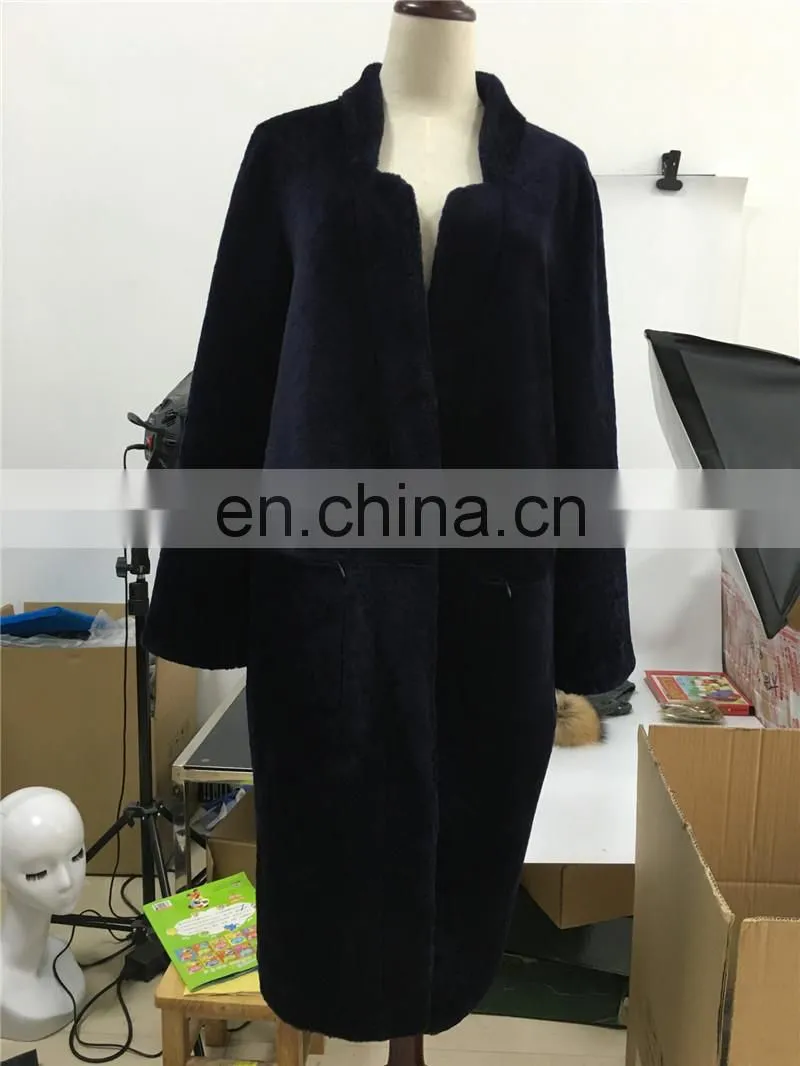 Hot Selling High Quality Wholesale Winter Sheepskin Women Long Leather Coat