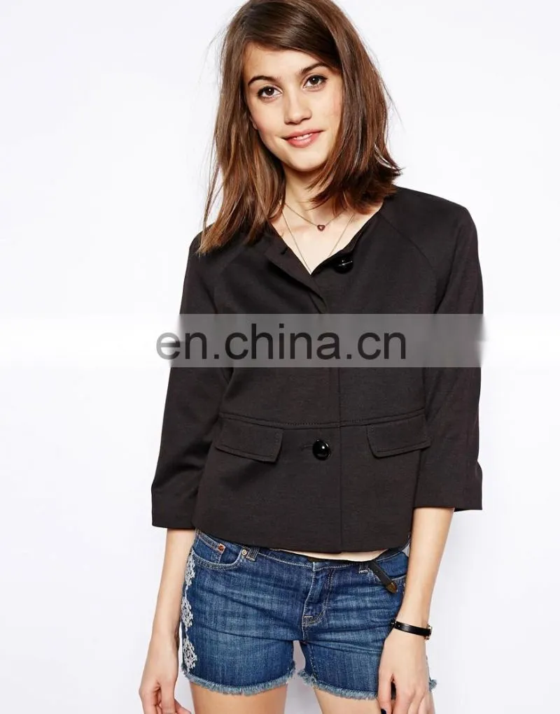 Coat clothes guangzhou coat women in turkey pastel palm black blazer
