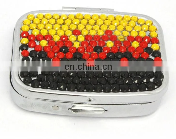 2014 New Supply Metal pill box wholsale decorative pill box crystal pill box