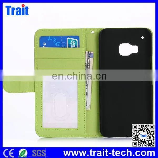 2015 Hot Selling Classic Wallet Style Magnetic Flip Stand PU Leather Case for HTC One M9,Mobile Phone Case for HTC One M9