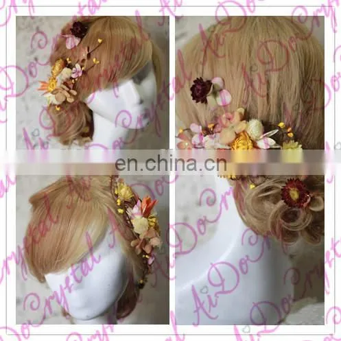 Aidocrystal wedding diamond headpiece,artificial bridal hair flower accessories for party