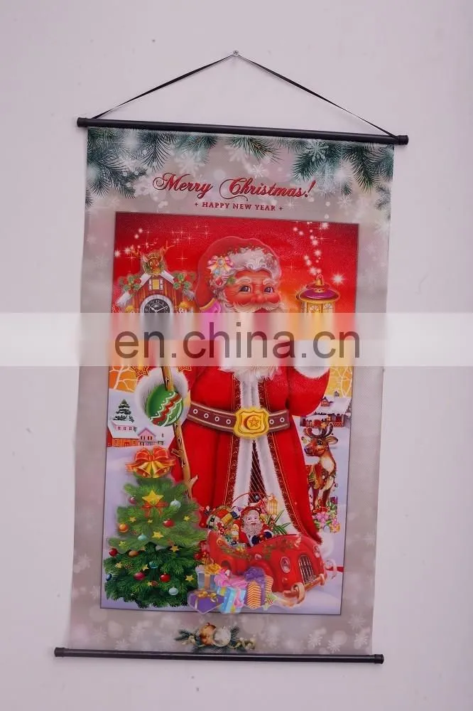 Cheap customized 3D christmas pvc hanging sticker