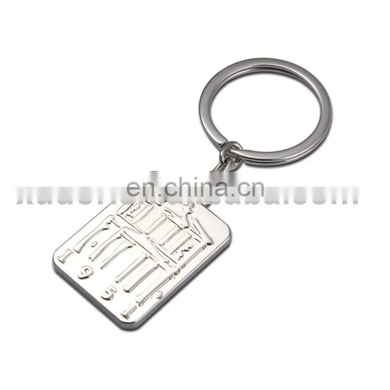 retangle shaped zinc alloy tourist souvenir metal keychains,oil-filled customized keychain,metal logo