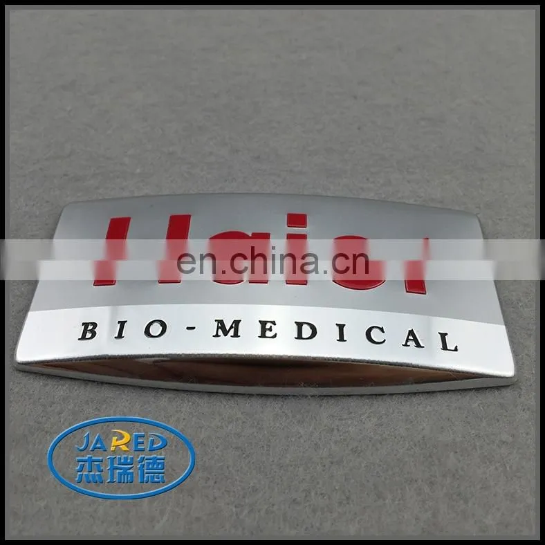 Engraved logo aluminum metal label with 3M adhesive