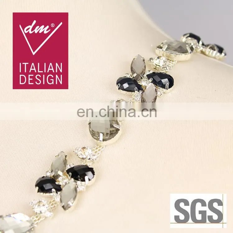 2015 fancy style rhinestone chain trimming for wedding dress WTR0173