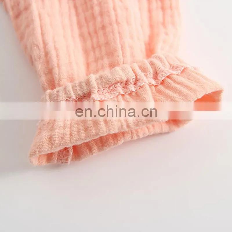 Lovely Baby Clothing Romper Long Sleeve Linen Ruffle Baby Romper
