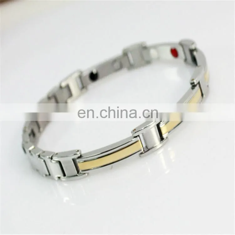 Custom logo bio bracelet energy care health major stainless magnetic bracelet