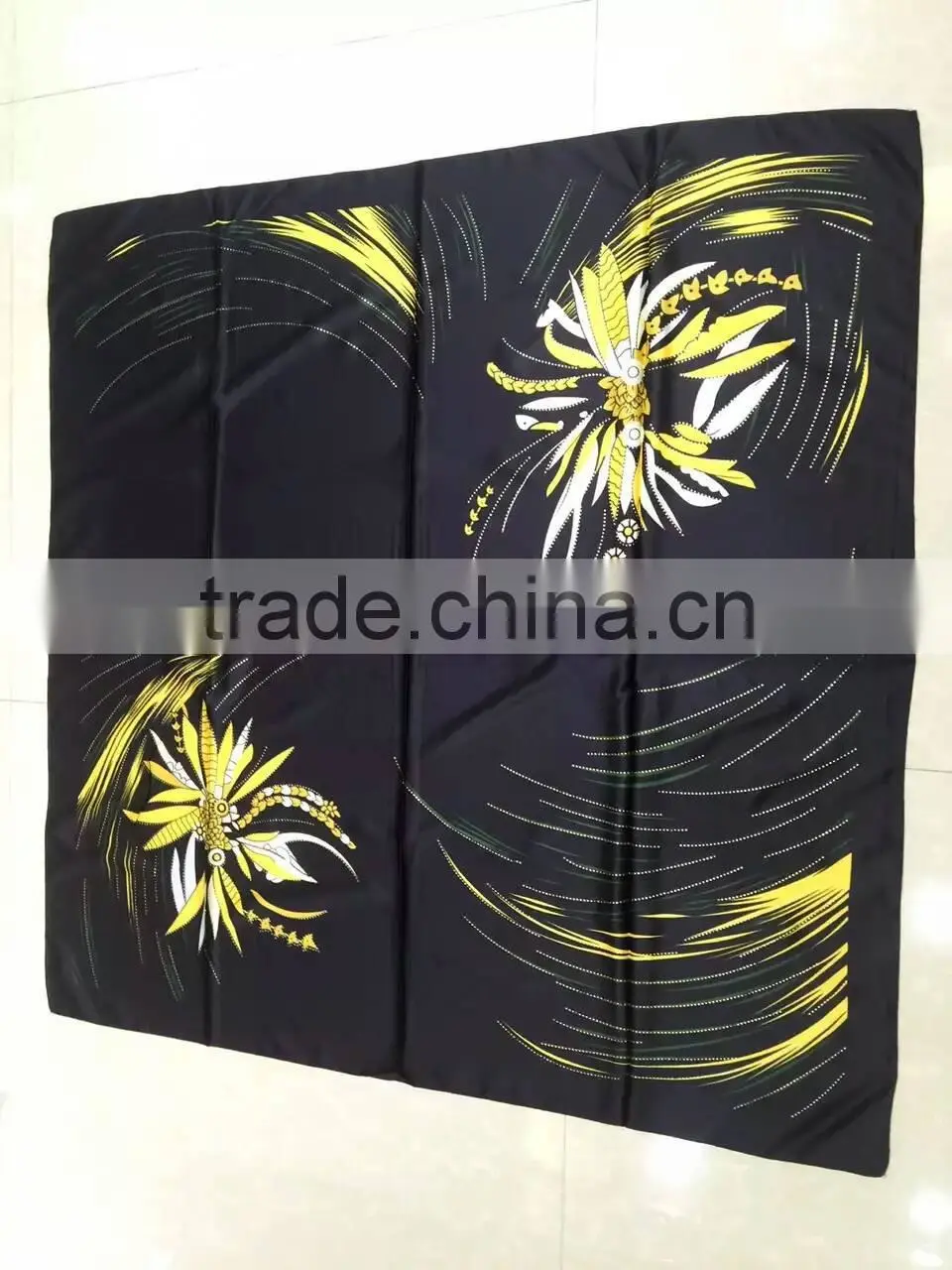 Newest 2016 printed 110*110cm silk square islamic headscarf;muslim scarf