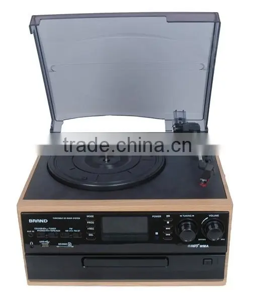 Ultimate Home Retro Vintage Turntable Player with Vinyl recordable CD player