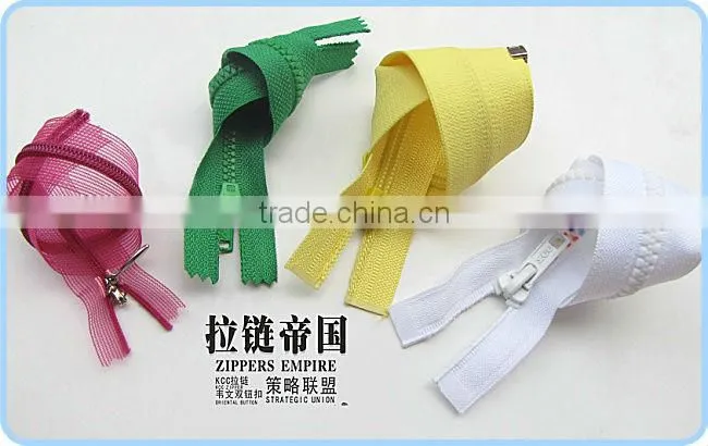 high quality KCC invisible close-end nylon zipper