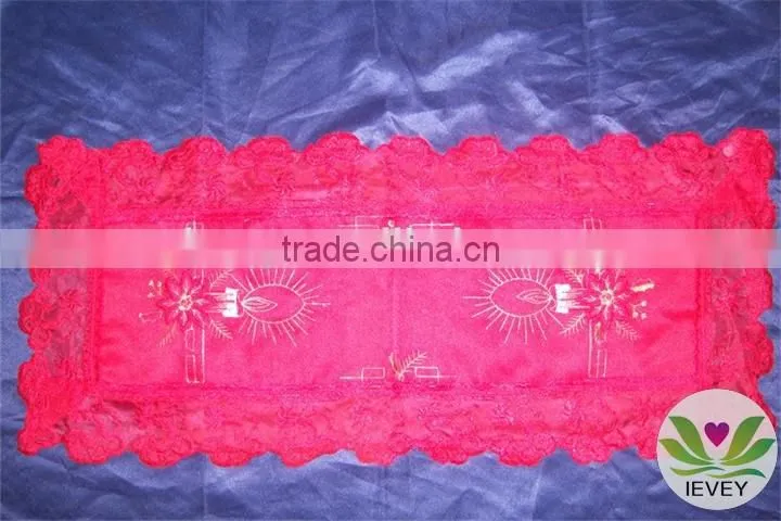 New arrival high quality table cloth embroidered table cloth wedding tablecloth christmas design fabric tablecloth