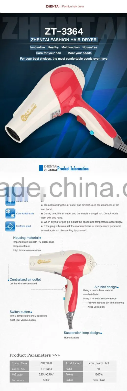 China Hair Dryer Student Use Hair Dryer Wholesale Cold Air Hair Dryer