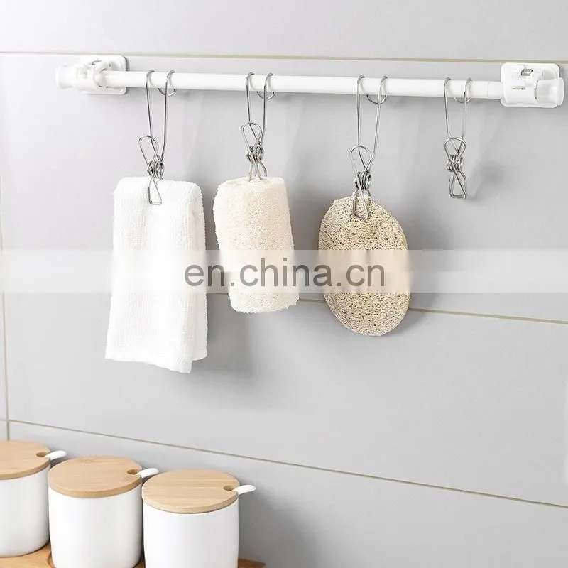 Home Storage Rack Laundry Chip Hooks Clothes Pegs Photo Clip Stainless Steel Clothespins Towel Chips Hook Laundry Storage Holder
