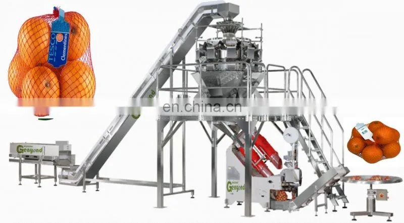 Factory Automatic Nylon Mesh Net Bag netting knitting packing Packaging Machine for orange, lemon, citrus, apple, garlic, onion