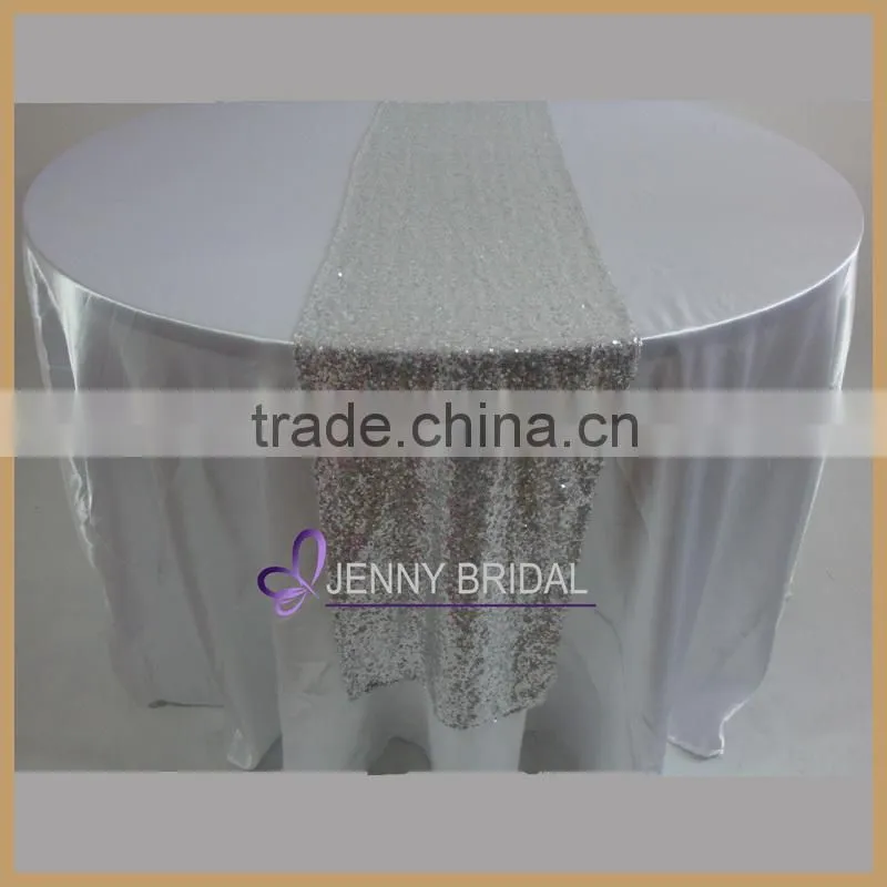 TR064#1 elegant hand made silver sequins wedding table runners