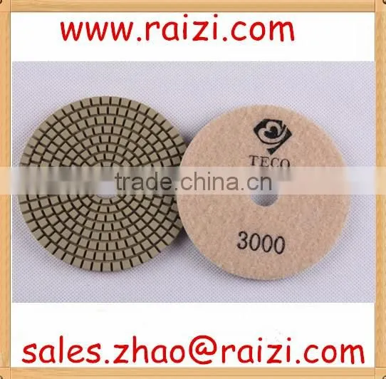wet polishing pads 4inch x3mm for polishing granite /marble