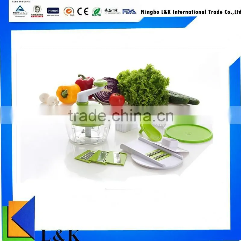 Multi-function plastic food manual vegetable chopper /salad maker /vegetable slicer set