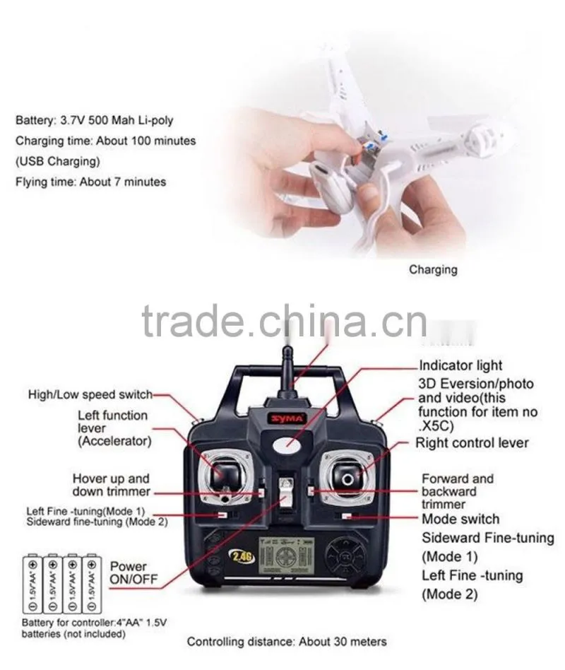 Drone 2.4G 4CH Remote Control RC Helicopter Quadcopter With 2MP HD Camera drone