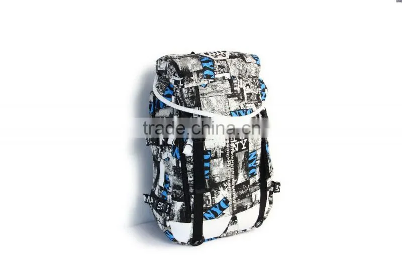 2016 fancy looking korean style pre printed canvas backpack