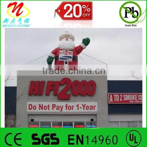 Christmas inflatable shapes, airblown Santa Claus inflatables for festive sales event
