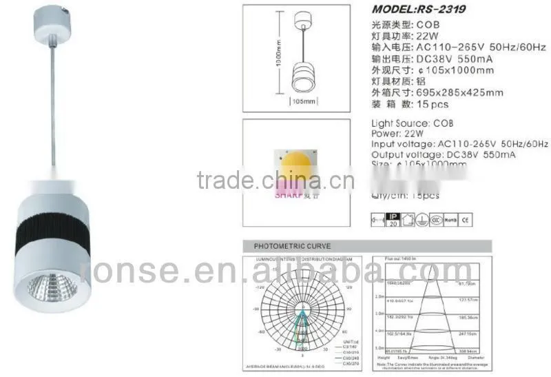 Ronse 20W led cob pendant light modern design 2015 hot-selling(RS-2319)