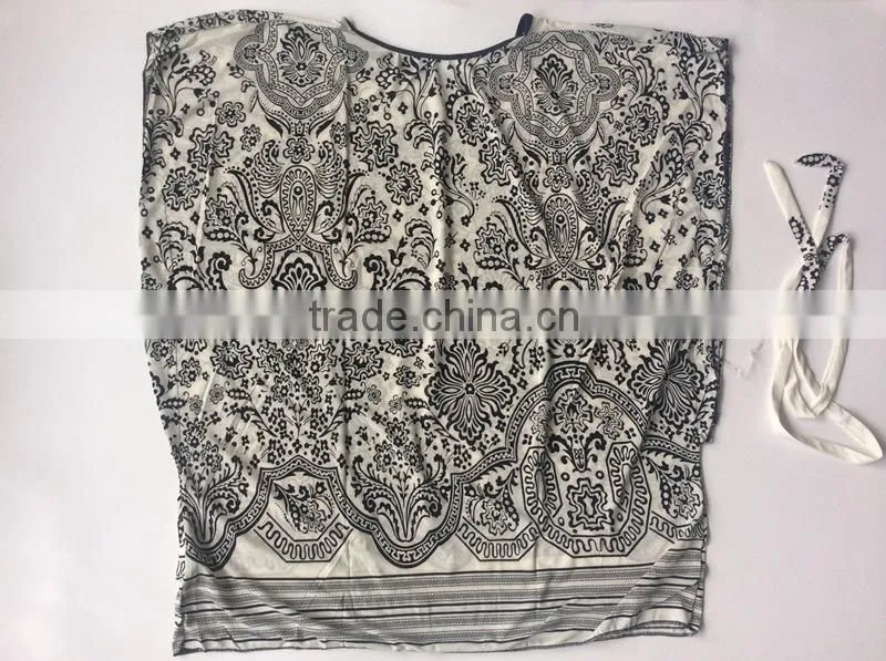 Elegant Vintage Black Floral White Color Fashion Blouse