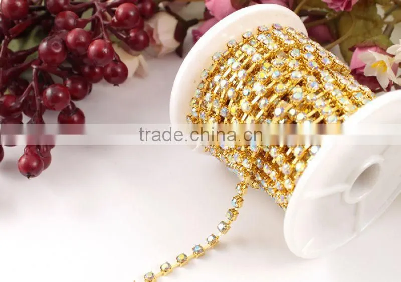 Wholesales AAA Quality Shinny Crystal Cup Roll Rhinestone Chain for Jewelry Making