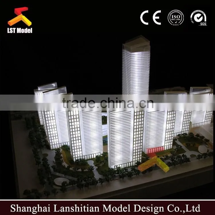 maquette rendering miniature architectural scale model with light