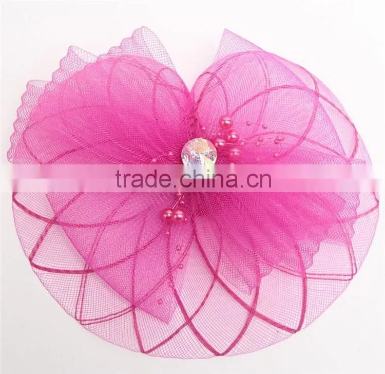 DSFC0001 Vintage Wedding Holiday Fascinator Cocktail Hat For Women French Veiling Hair Headband Lady Party Accessory