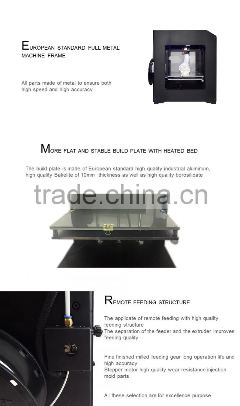 FDM free assembled 3d printers with High resolution