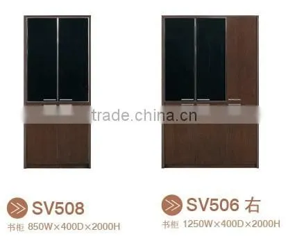 MDF melamine sectional wooden bookcase
