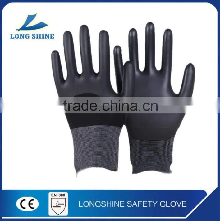 High Profermance 15G Nylon Liner 3/4 PU Coated on the Palm Anti-static Work Safety Glove