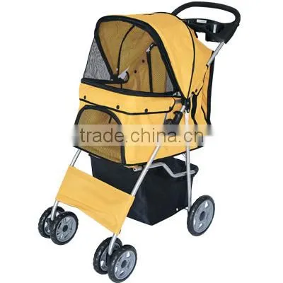 Folding 4 Wheel Travel Pet Carrier Strollers