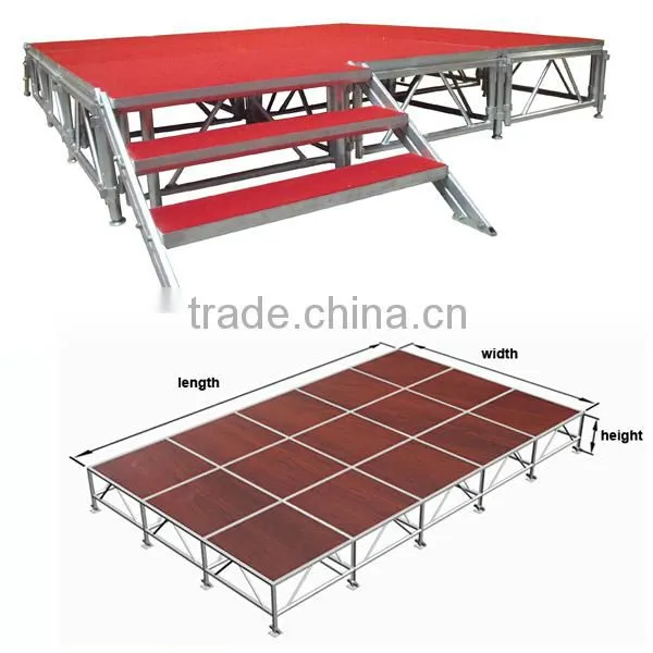 outdoor 6 pillars aluminum truss Roof and Stage with sond wings