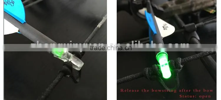 LED Lighted Arrow Nock 6.2-6.3mm Bowstring Activated on-off switch