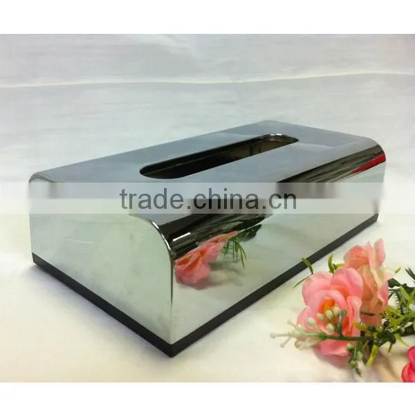 Small box facial tissue with chrome finish